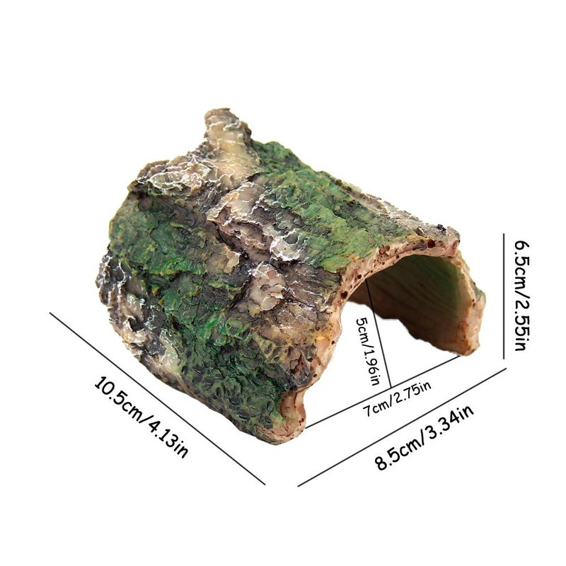 OMEM Reptile Hideout Box, Spider, Scorpion Reptile Hides and Caves Habitat Decor, Imitation Bark Resin Hidden Nest Tortoise Supplies - Image 2